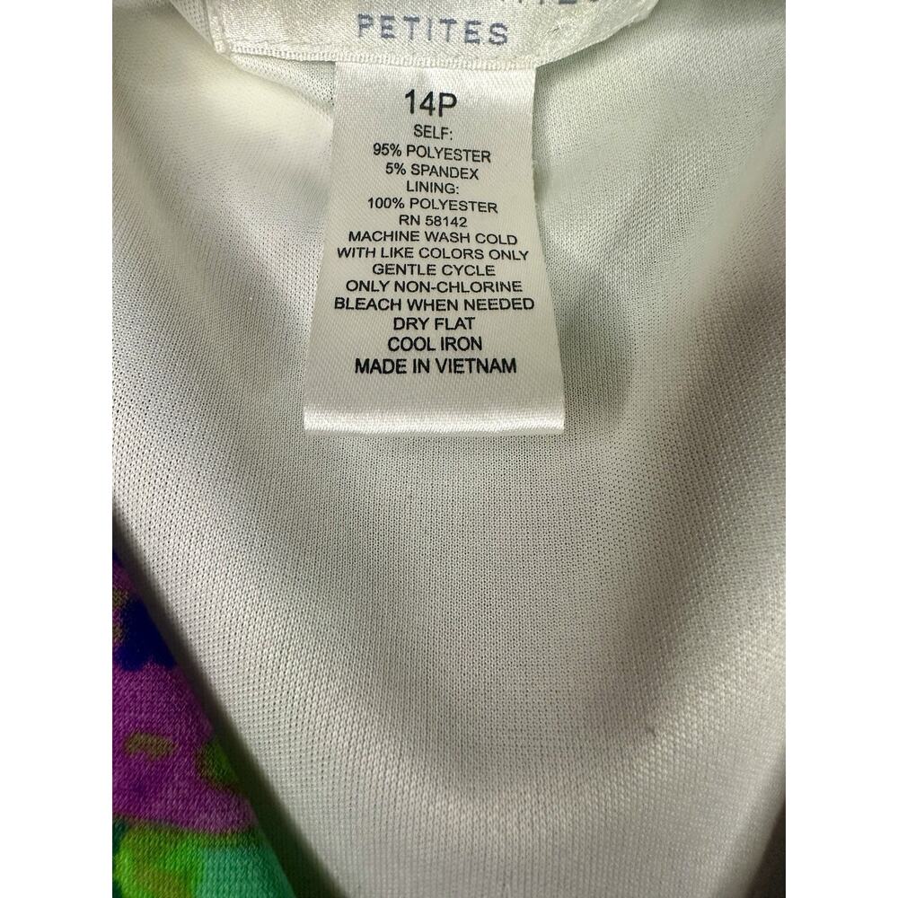 London Times Petite Purple Floral Sleeveless Derby Party Cocktail Dress Size 14P - Picture 3 of 5
